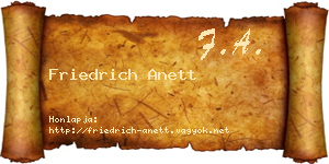 Friedrich Anett névjegykártya