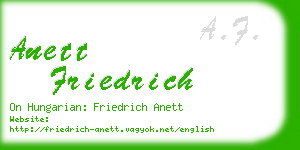 anett friedrich business card
